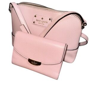 •KATE SPADE•BLUSH PINK HANNA WELLESLEY DOME CROSSBODY SET W/MATCHING WALLET